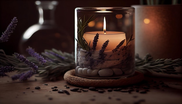 Candlelight aromatherapy decoration relaxation heat pampering beauty romance generated by AI