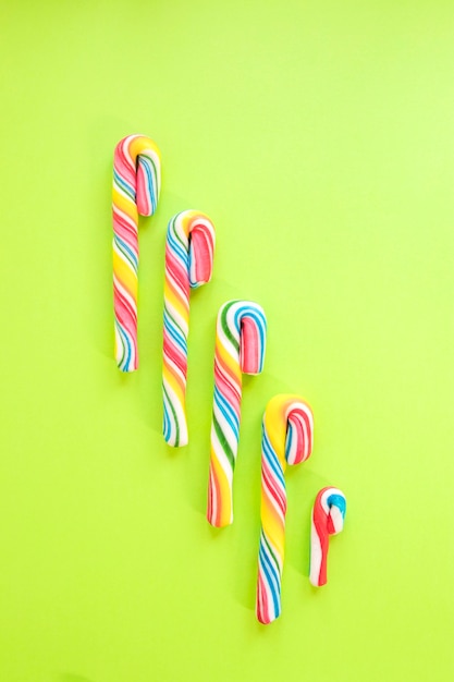 Candy canes in row