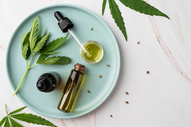 Free Photo cannabis oil bottle assortment