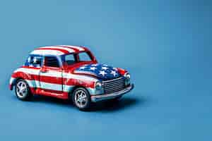 Free photo car with the american flag for us national loyalty day celebration