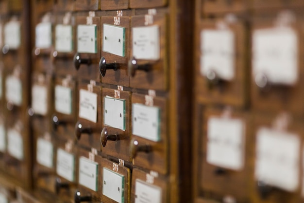 Free photo card index boxes in library