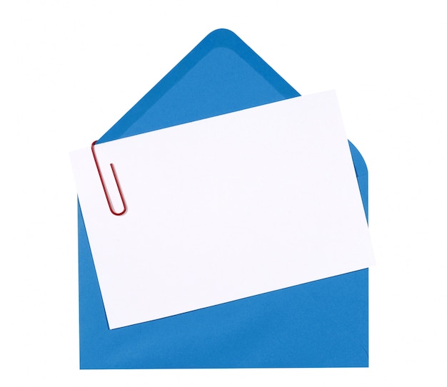 Card with blue envelope