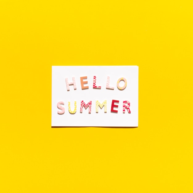 Free photo card with message hello summer