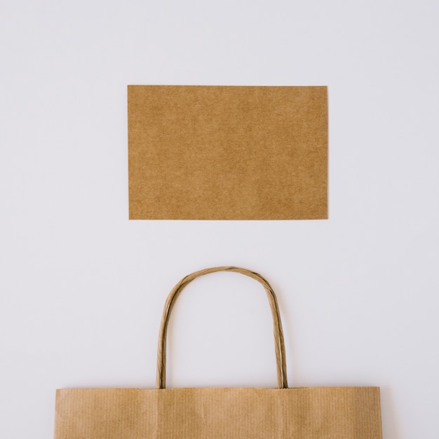 Free Photo cardboard bag and card