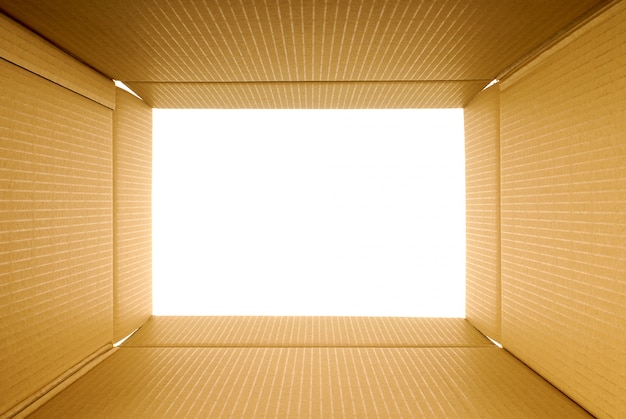 Cardboard box inside view