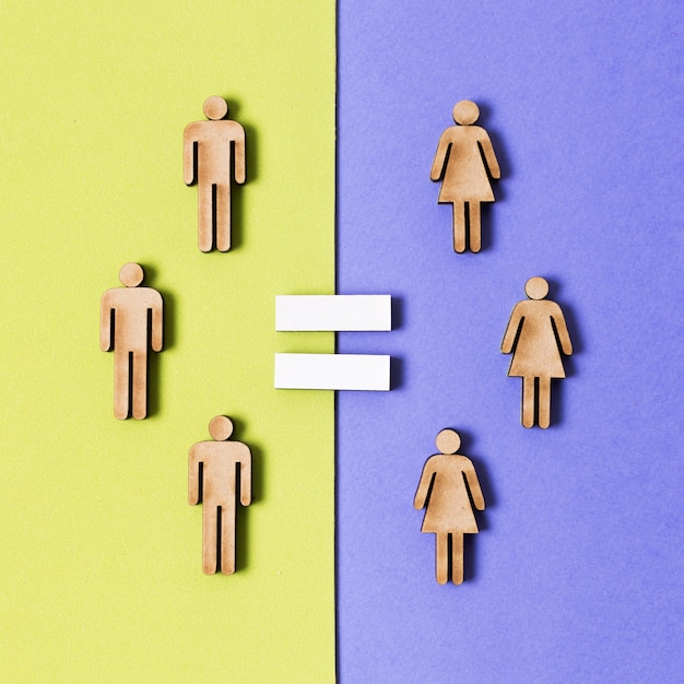 Free photo cardboard people women and men equality  sign