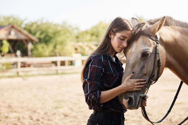 Care tenderness and animals concept Lovely and carefree tender