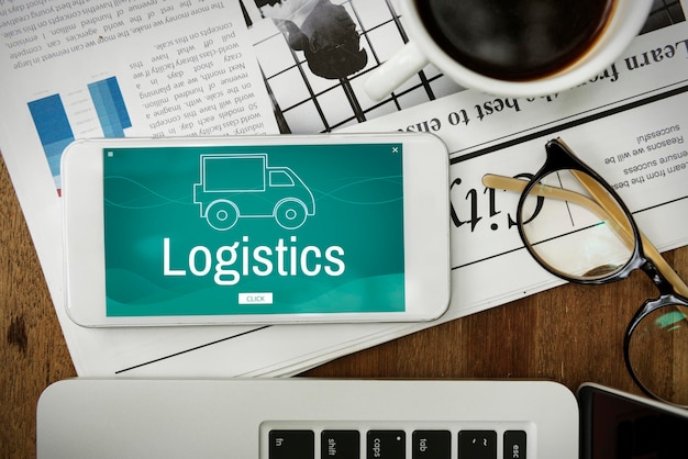 Free photo cargo shipping freight logistics truck icon