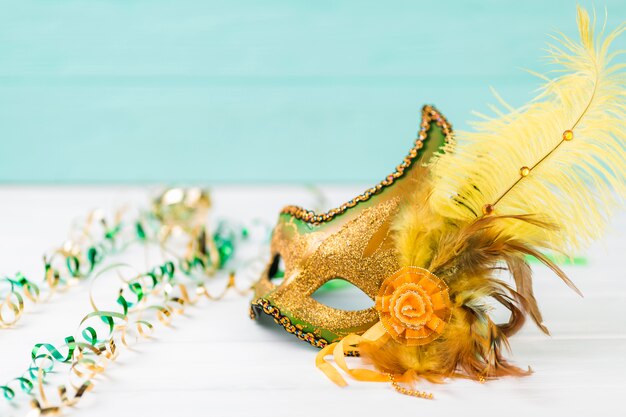 Carnival mask with feathers