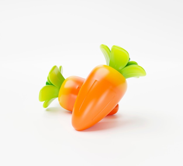 Free photo carrot healthy organic vegetable icon cartoon on white background 3d illustration