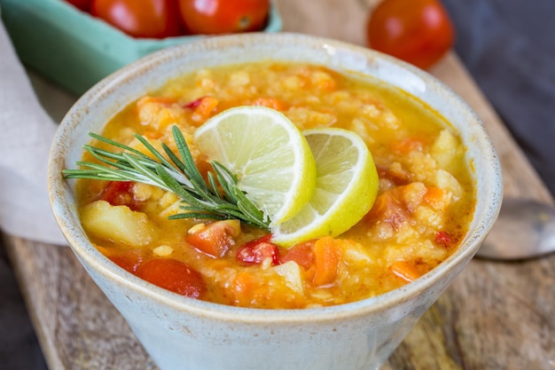 Free photo carrot and lentil soup