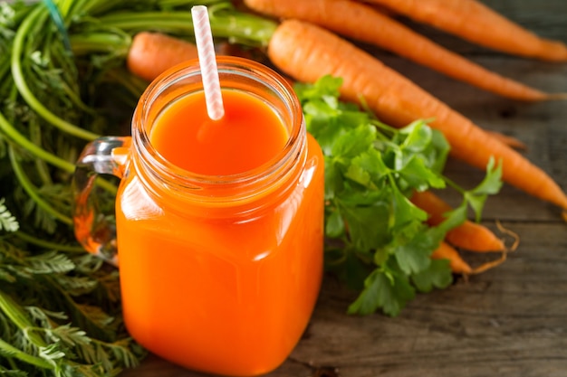 Carrot smoothie with parsley