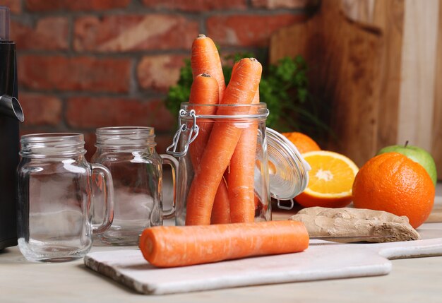 Carrots and fruit