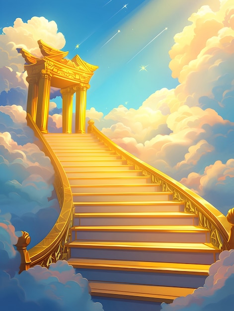 Free Photo cartoon depiction of the gates of heaven