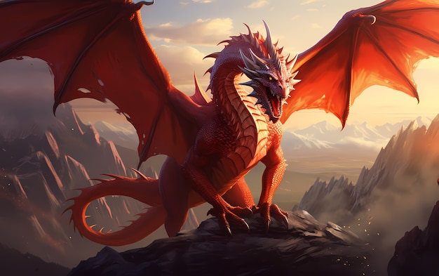 Free Photo cartoon dragon character