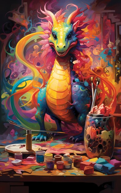 Cartoon dragon character