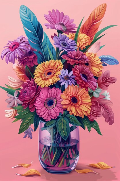 Cartoon of floral bouquet