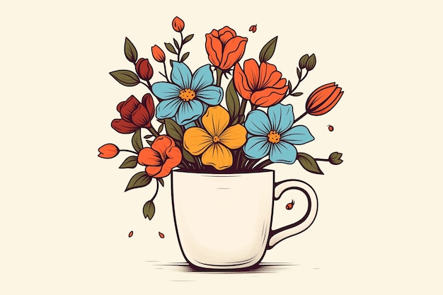 Free photo cartoon of floral bouquet