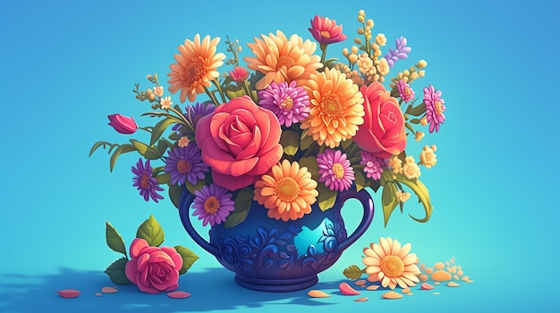 Free Photo cartoon of floral bouquet