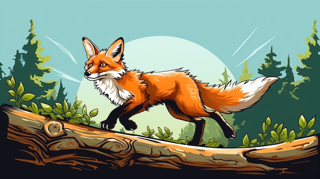 Cartoon fox animal