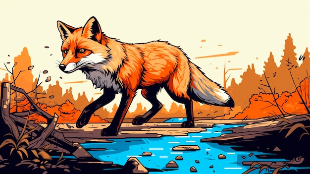 Free Photo cartoon fox animal