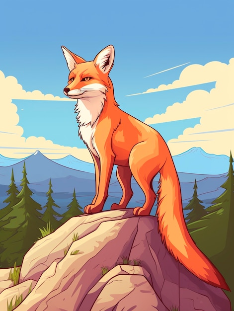 Free Photo cartoon fox animal