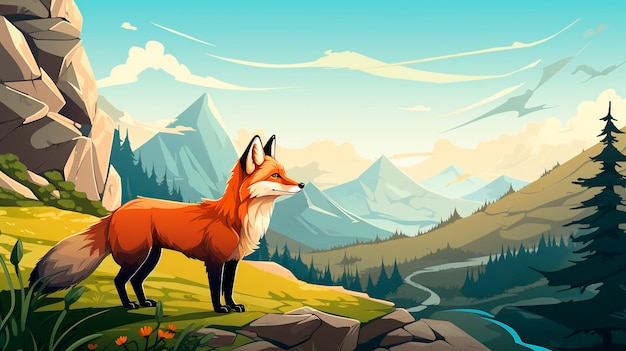 Cartoon fox animal