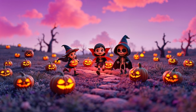 Free photo cartoon halloween wallpaper