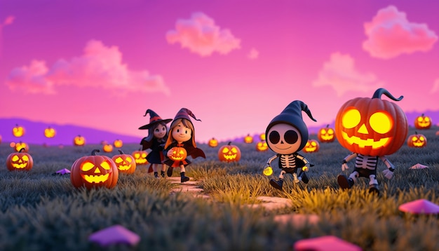 Free photo cartoon halloween wallpaper