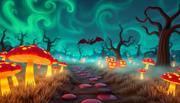 Free photo cartoon halloween wallpaper