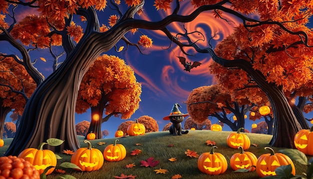 Free Photo cartoon halloween wallpaper