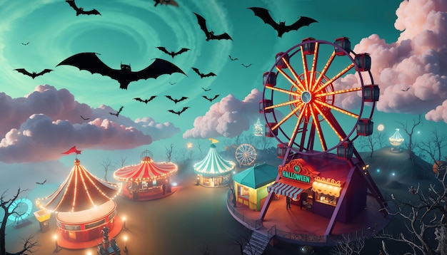 Free Photo cartoon halloween wallpaper