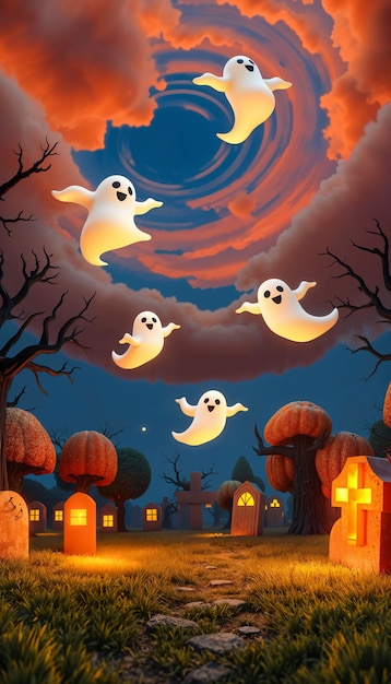 Free Photo cartoon halloween wallpaper