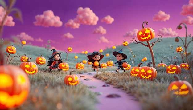 Free Photo cartoon halloween wallpaper