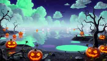 Free photo cartoon halloween wallpaper