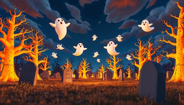 Free photo cartoon halloween wallpaper