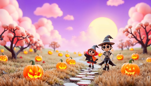 Free Photo cartoon halloween wallpaper