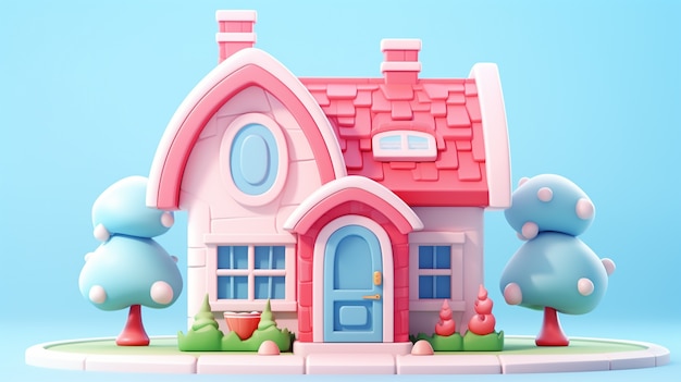 Free photo cartoon house building architecture