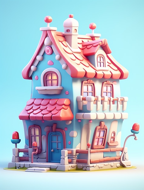 Free photo cartoon house model and building architecture