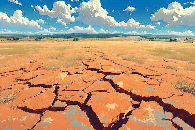 Free Photo cartoon landscape of arid and desolated nature