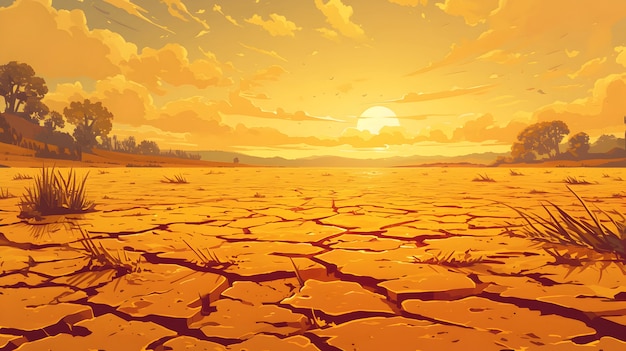 Free Photo cartoon landscape of arid and desolated nature