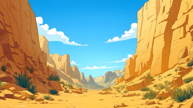 Free photo cartoon landscape of arid and desolated nature