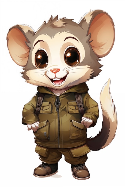 Free photo cartoon like possum illustration