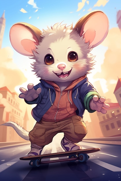 Free photo cartoon like possum illustration