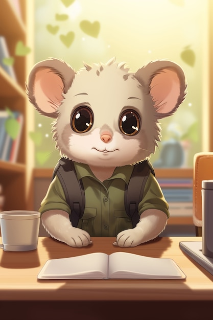 Free photo cartoon like possum illustration