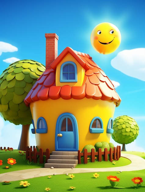 Free Photo cartoon model for residential home and property