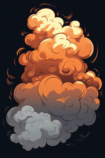 Free photo cartoon smoke  illustrated