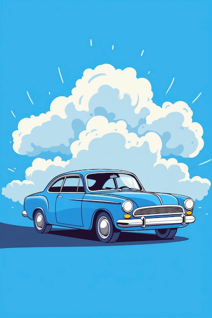 Free photo cartoon smoke with car