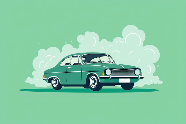 Free photo cartoon smoke with car