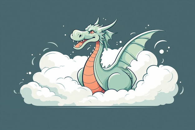 Free photo cartoon smoke with dragon